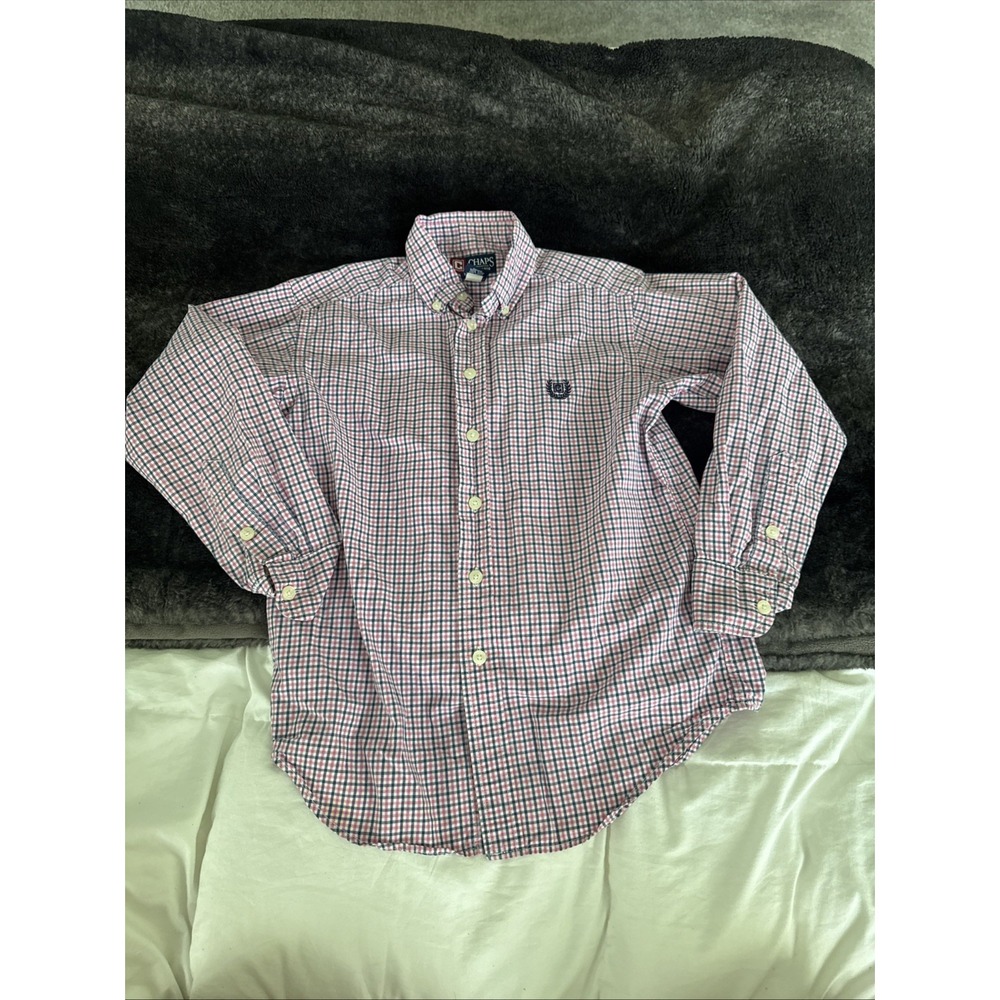 Boys Size‎ 8 Long Sleeved Button Down Shirt By Chaps